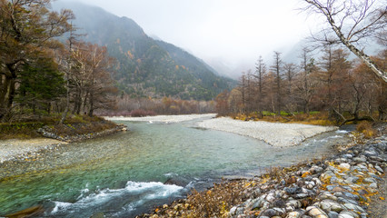fall season of kamikochi national park, Japan