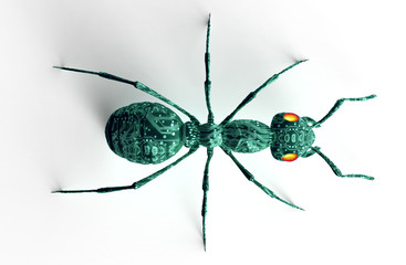 digital safety concept computer bug isolated on white, 3D illust