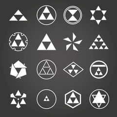 Japan religious symbols sacred geometry vector set