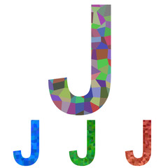 Mosaic font design - letter J