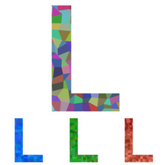 Mosaic font design - letter L