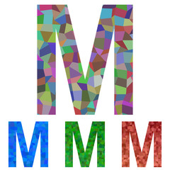 Mosaic font design - letter M