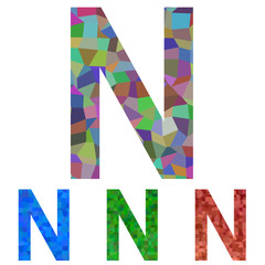 Mosaic font design - letter N