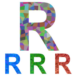 Mosaic font design - letter R
