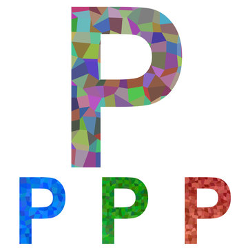 Mosaic font design - letter P