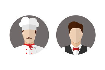 Cook and waiter icons
