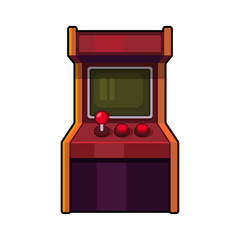 Classic Arcade Machine. Old Style Gaming Cabinet. Vector