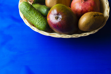 fruits and vegetables in a basket