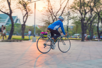 Blurred exercise by bicycling