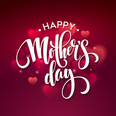 Happy Mothers day Lettering. Mothers Day greeting card.  Vector illustration