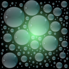 Bubbles of soap on a colorful background. Vector illustration