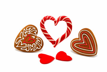 heart cookies isolated