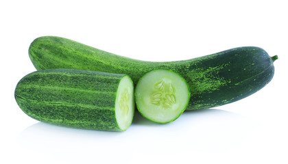resh cucumbers isolated on white background