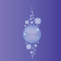 Bubbles of soap on a colorful background. Vector illustration