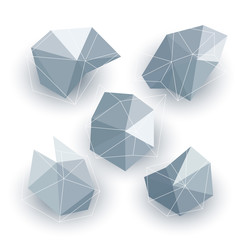 Triangle low poly circles set. Abstract business icons concept. Vector illustration