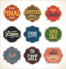 Premium Quality and Guarantee Labels with retro vintage styled design