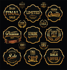 Premium Quality and Guarantee Labels with retro vintage styled design