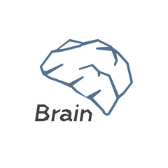 Colorful brain low polygon, Idea concept background design for poster