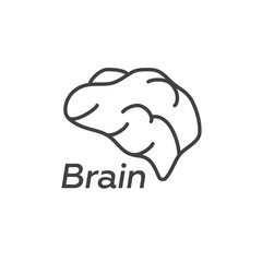 Brain logo vector illustration. Brain icon in flat style