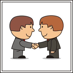 Two businessman, handshake. Icon two businessman isolated on white background.