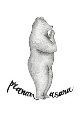  illustration of fun a bear isolated on vintage background