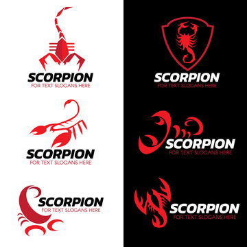 Red Scorpion logo vector set art design