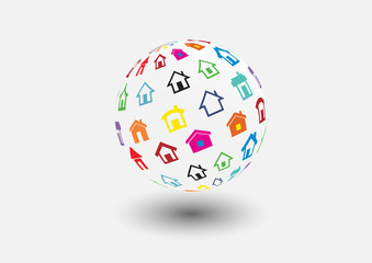 Houses ball Pop Art color