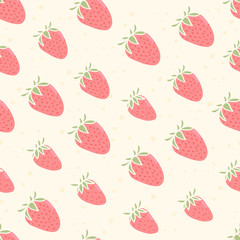 Cute pattern with strawberries