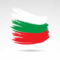National colors and flag of Bulgaria. Vector art.