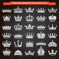 Set of crown icons vector