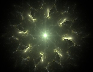 Colorful fractal rings, digital artwork