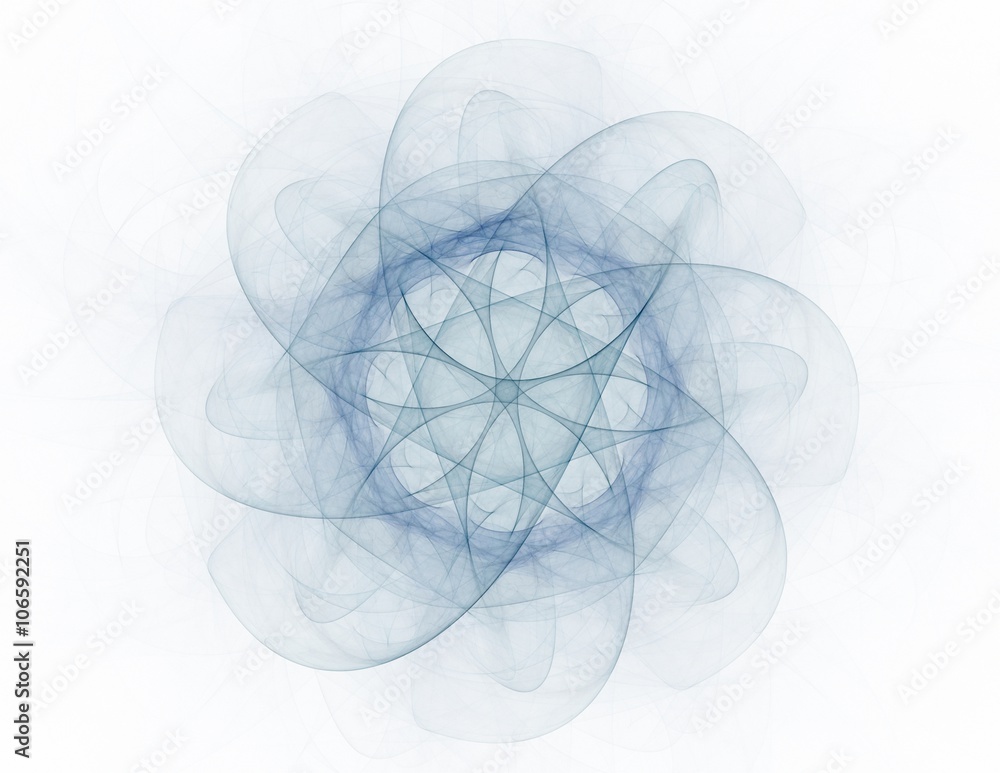 Poster elementary particles series. interplay of abstract fractal forms on the subject of nuclear physics s