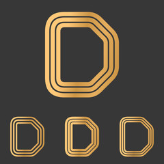 Bronze line d logo design set