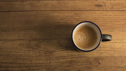 Coffee over wood table