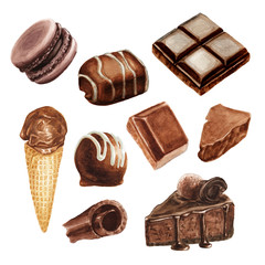 Materiał do szycia Watercolor chocolate delicious set