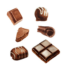 Watercolor chocolate set - 106593846