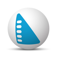 Blue Set Square icon on sphere on white background