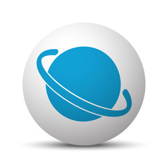 Blue Jupiter Icon icon on sphere on white background