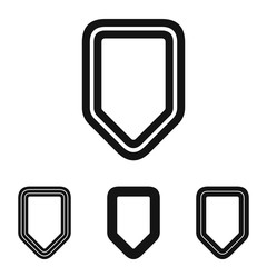 Black line shield logo design set