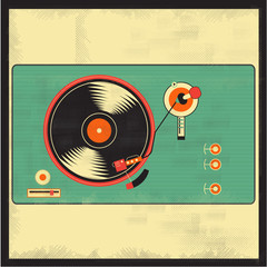 Obraz premium Vinyl vintage player vector for your ideas