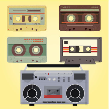 Retro Cassette set vector for your ideas