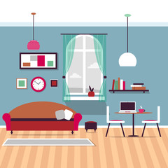 living room interior vector for your ideas