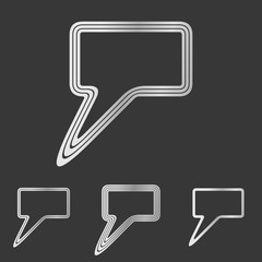 Fototapeta premium Silver line bubble logo design set