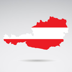 Fototapeta premium Austria - flag and borderline. Vector art.