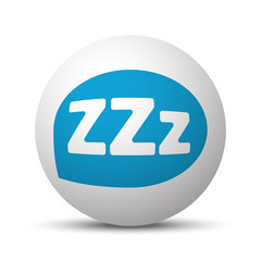 Blue Sleep icon on sphere on white background