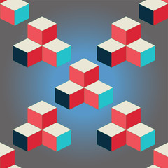 Obraz premium Isometric cubes. Seamless pattern