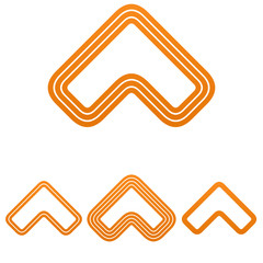 Orange line arrow logo design set