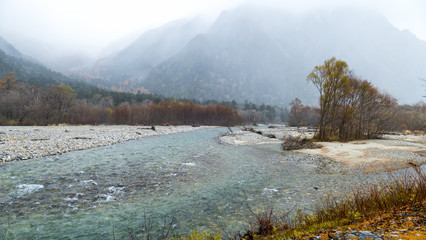 fall season of kamikochi national park, Japan