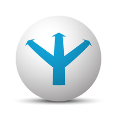Blue Strategy icon on sphere on white background