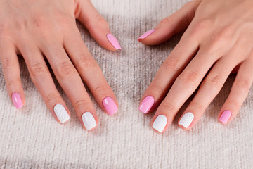 Obraz na płótnie Canvas Well-groomed female nails.